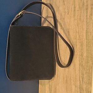 Madewell Black Suede Leather Albury Crossbody Bag